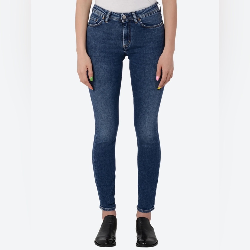 ACNE STUDIOS Climb Used Skinny Fit Jeans in Mid Blue